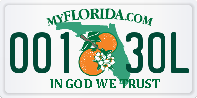 FL license plate 0013OL