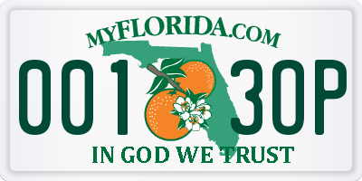 FL license plate 0013OP