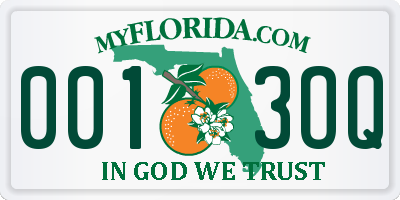 FL license plate 0013OQ