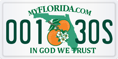 FL license plate 0013OS