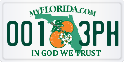 FL license plate 0013PH