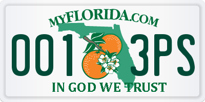 FL license plate 0013PS