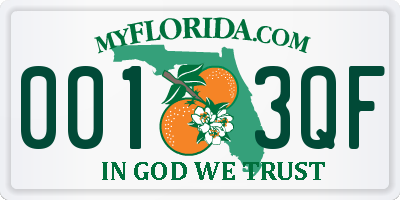 FL license plate 0013QF