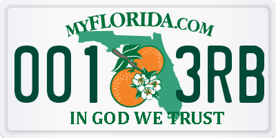 FL license plate 0013RB