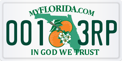 FL license plate 0013RP