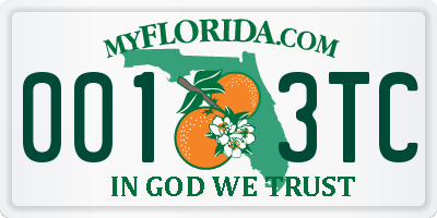 FL license plate 0013TC