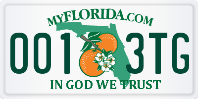 FL license plate 0013TG