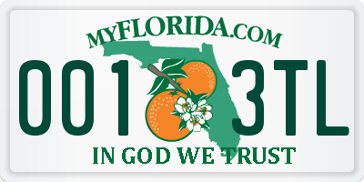 FL license plate 0013TL