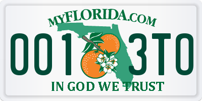 FL license plate 0013TO