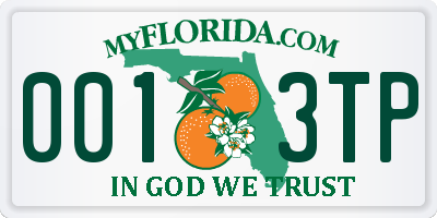 FL license plate 0013TP