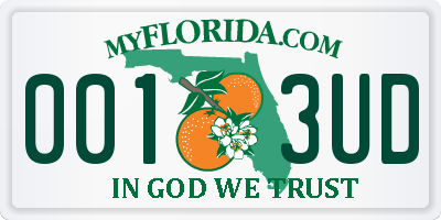 FL license plate 0013UD