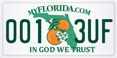 FL license plate 0013UF