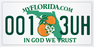 FL license plate 0013UH