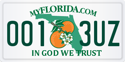 FL license plate 0013UZ