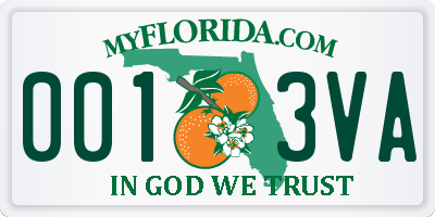 FL license plate 0013VA