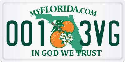 FL license plate 0013VG