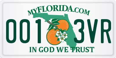 FL license plate 0013VR