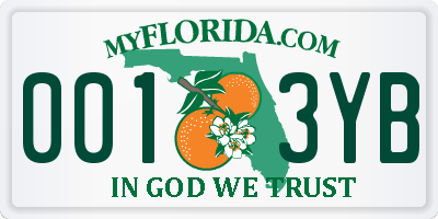 FL license plate 0013YB