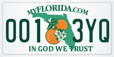 FL license plate 0013YQ