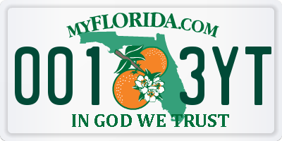 FL license plate 0013YT