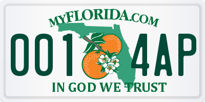 FL license plate 0014AP