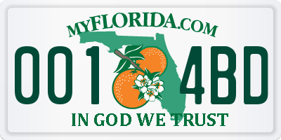 FL license plate 0014BD