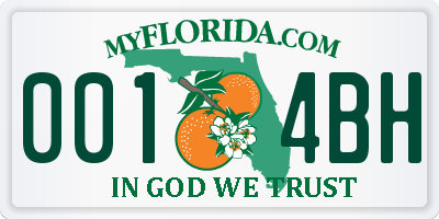 FL license plate 0014BH