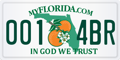 FL license plate 0014BR