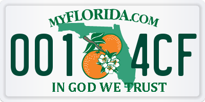 FL license plate 0014CF