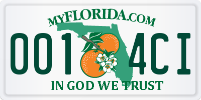FL license plate 0014CI
