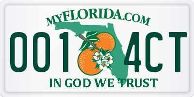 FL license plate 0014CT