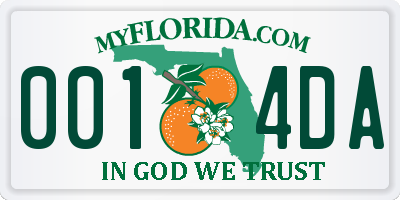 FL license plate 0014DA