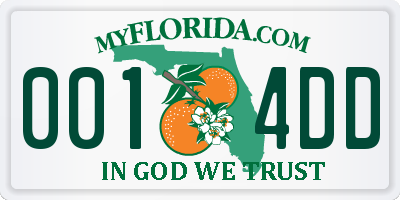 FL license plate 0014DD