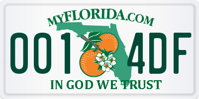 FL license plate 0014DF