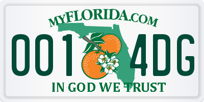 FL license plate 0014DG