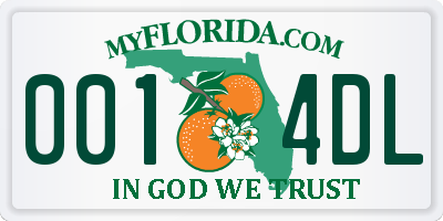 FL license plate 0014DL