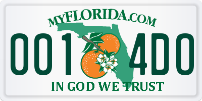 FL license plate 0014DO