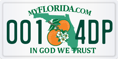 FL license plate 0014DP