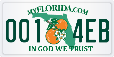 FL license plate 0014EB