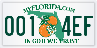 FL license plate 0014EF