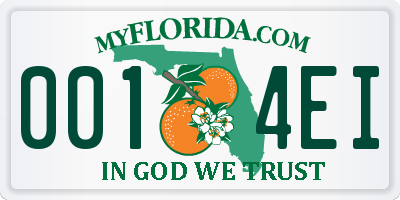 FL license plate 0014EI