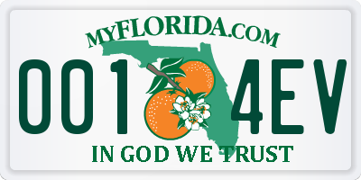 FL license plate 0014EV