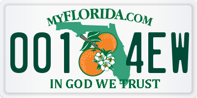 FL license plate 0014EW