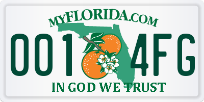 FL license plate 0014FG