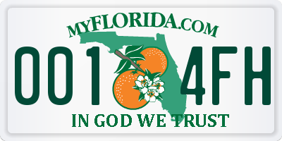 FL license plate 0014FH