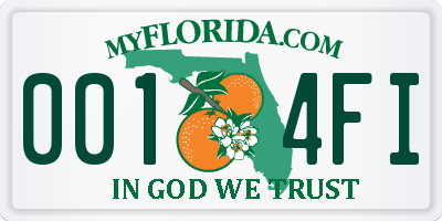 FL license plate 0014FI