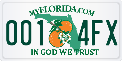 FL license plate 0014FX