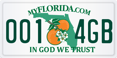 FL license plate 0014GB