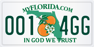 FL license plate 0014GG