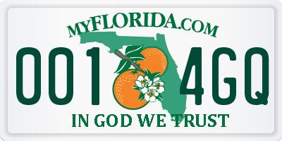 FL license plate 0014GQ